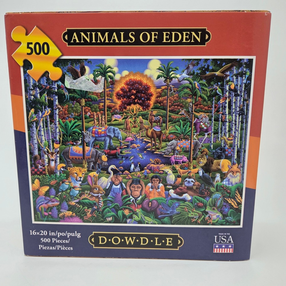 Dowdle Animals of Eden 500 Piece Jigsaw Puzzle New Sealed Artist‎ Eric Dowdle